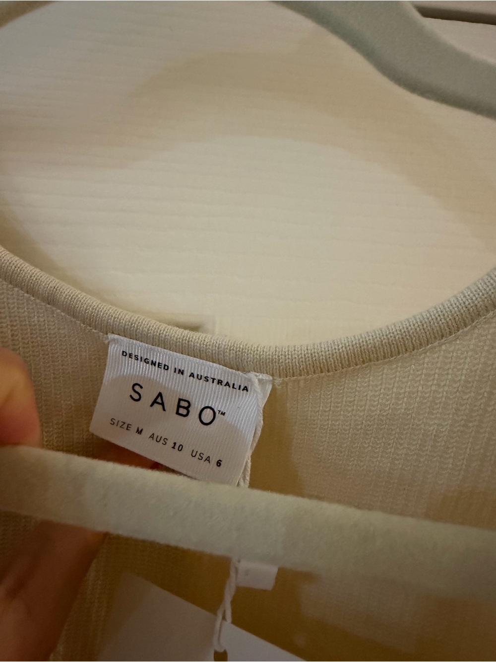 Cream Ribbed Asymmetrical Tank - Picture 4 of 4